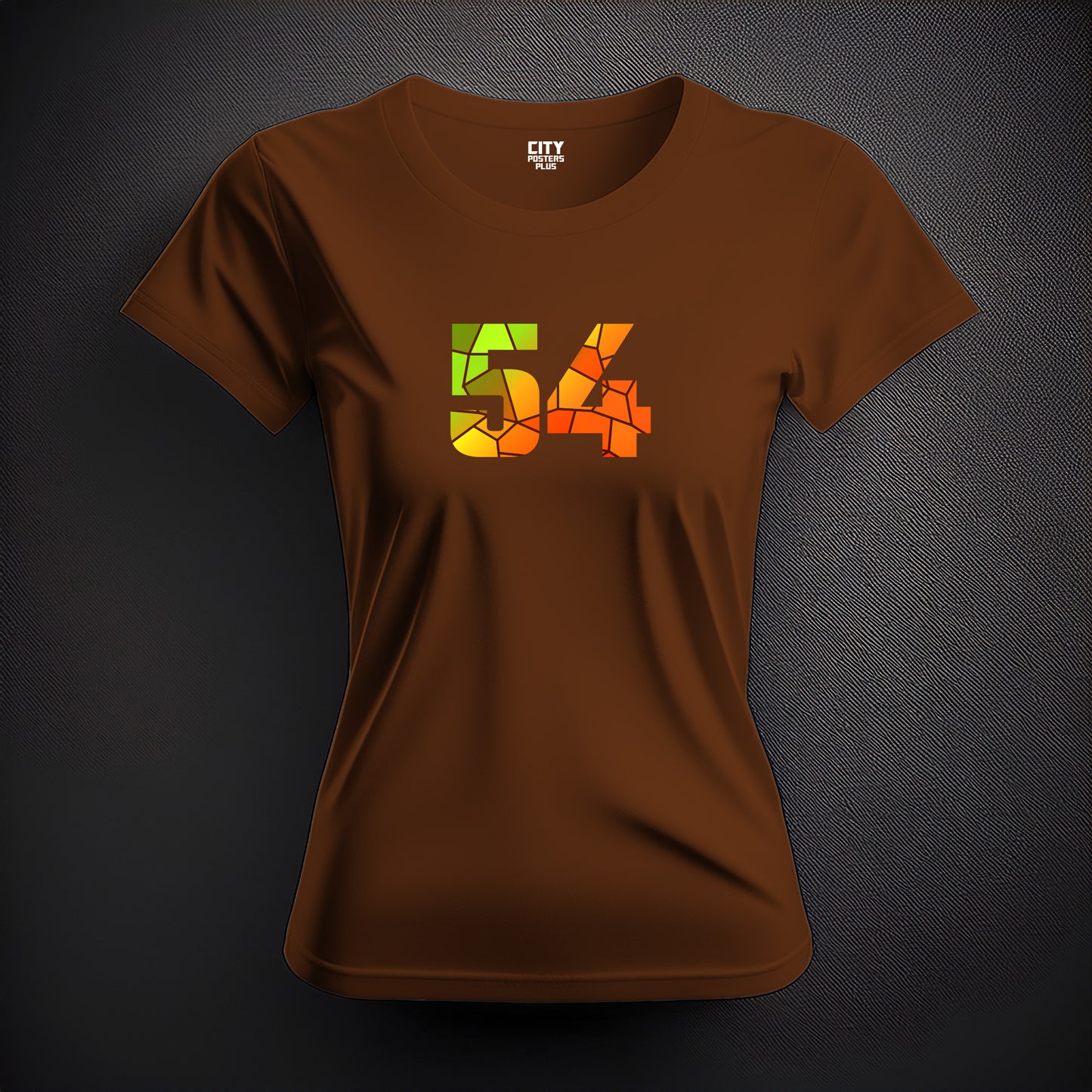 54 Number Women T-Shirt (Brown)