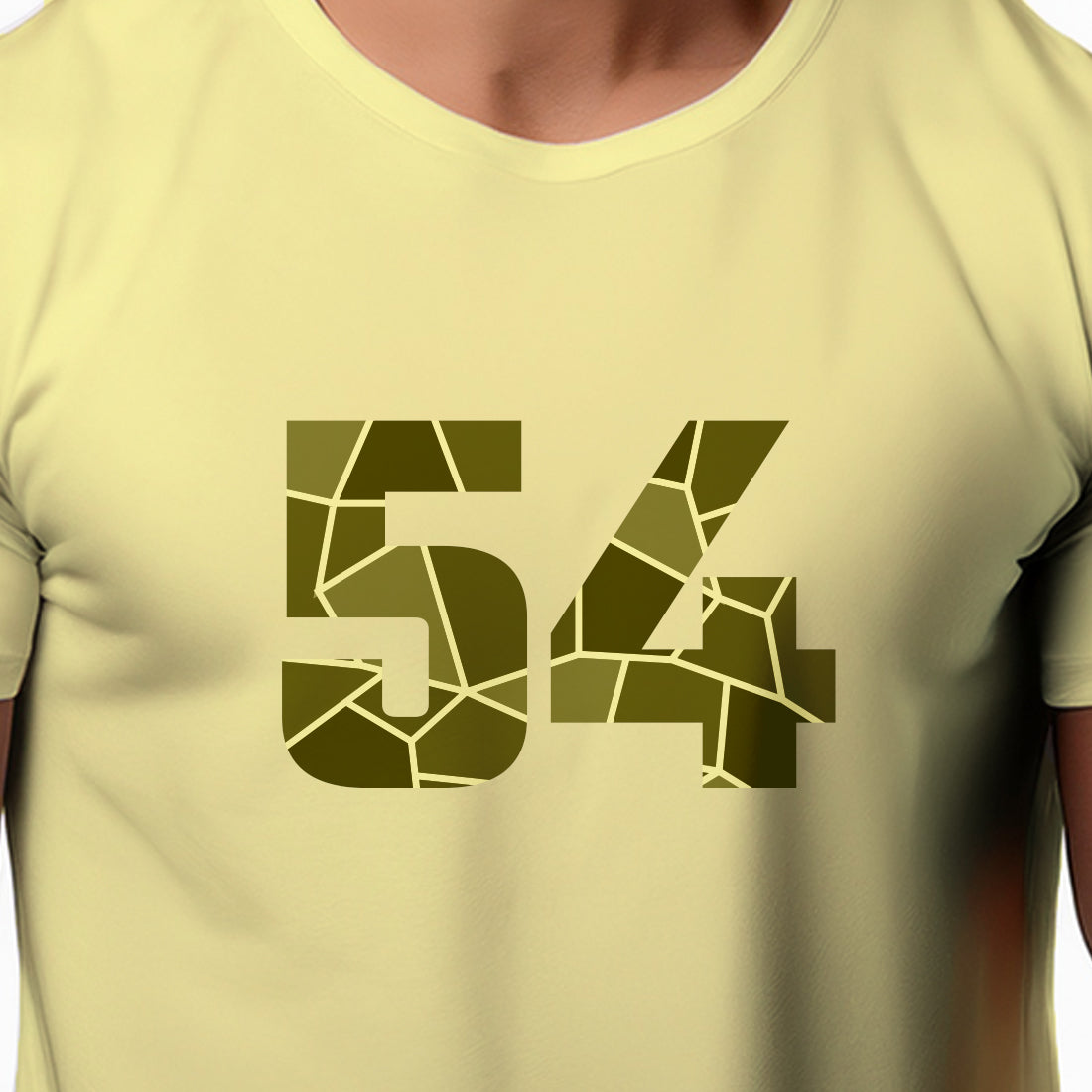 54 Number Men Unisex T-Shirt (Butter Yellow)