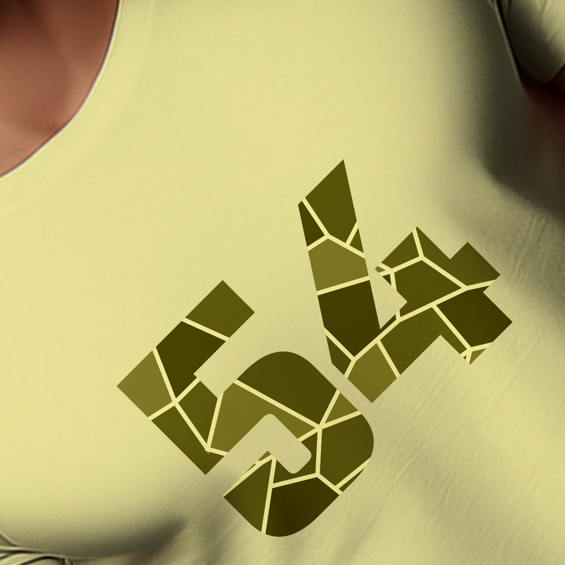 54 Number Men Unisex T-Shirt (Butter Yellow)