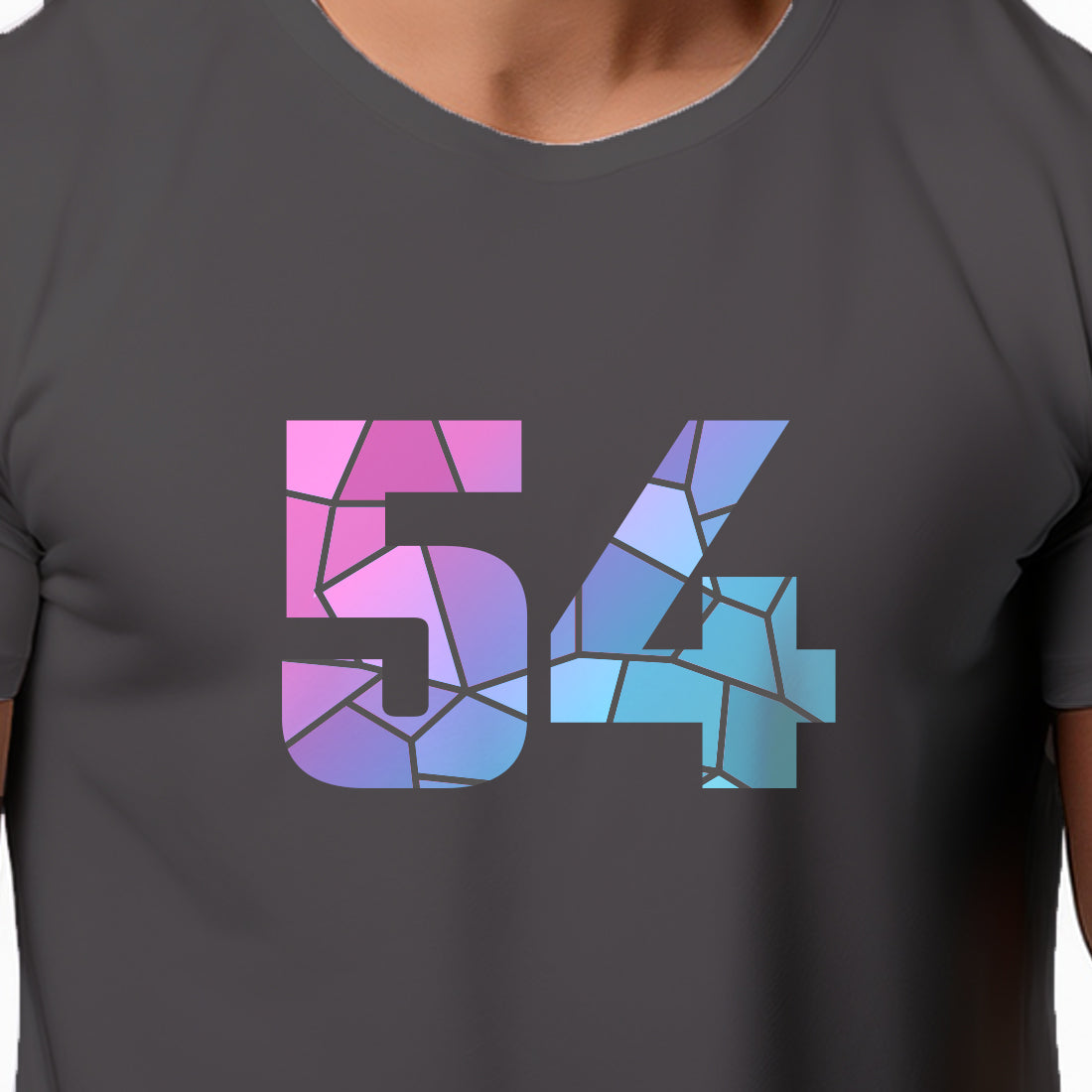 54 Number Men Unisex T-Shirt (Charcoal Grey)
