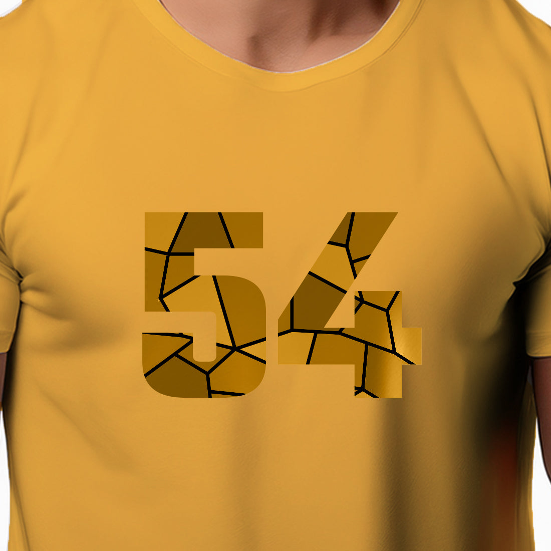 54 Number Men Unisex T-Shirt (Golden Yellow)