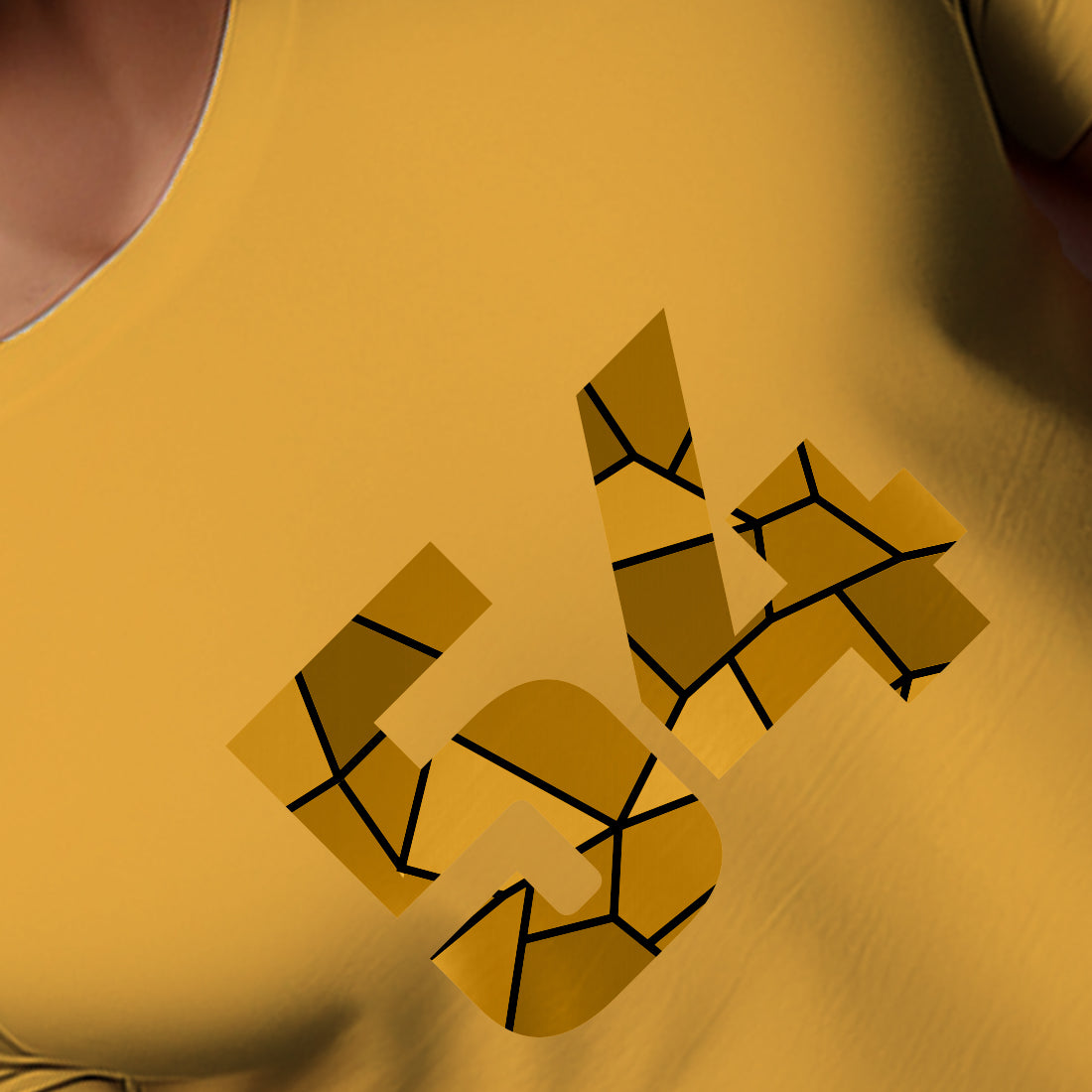 54 Number Men Unisex T-Shirt (Golden Yellow)