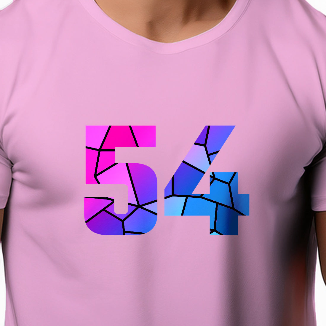 54 Number Men Unisex T-Shirt (Light Pink)
