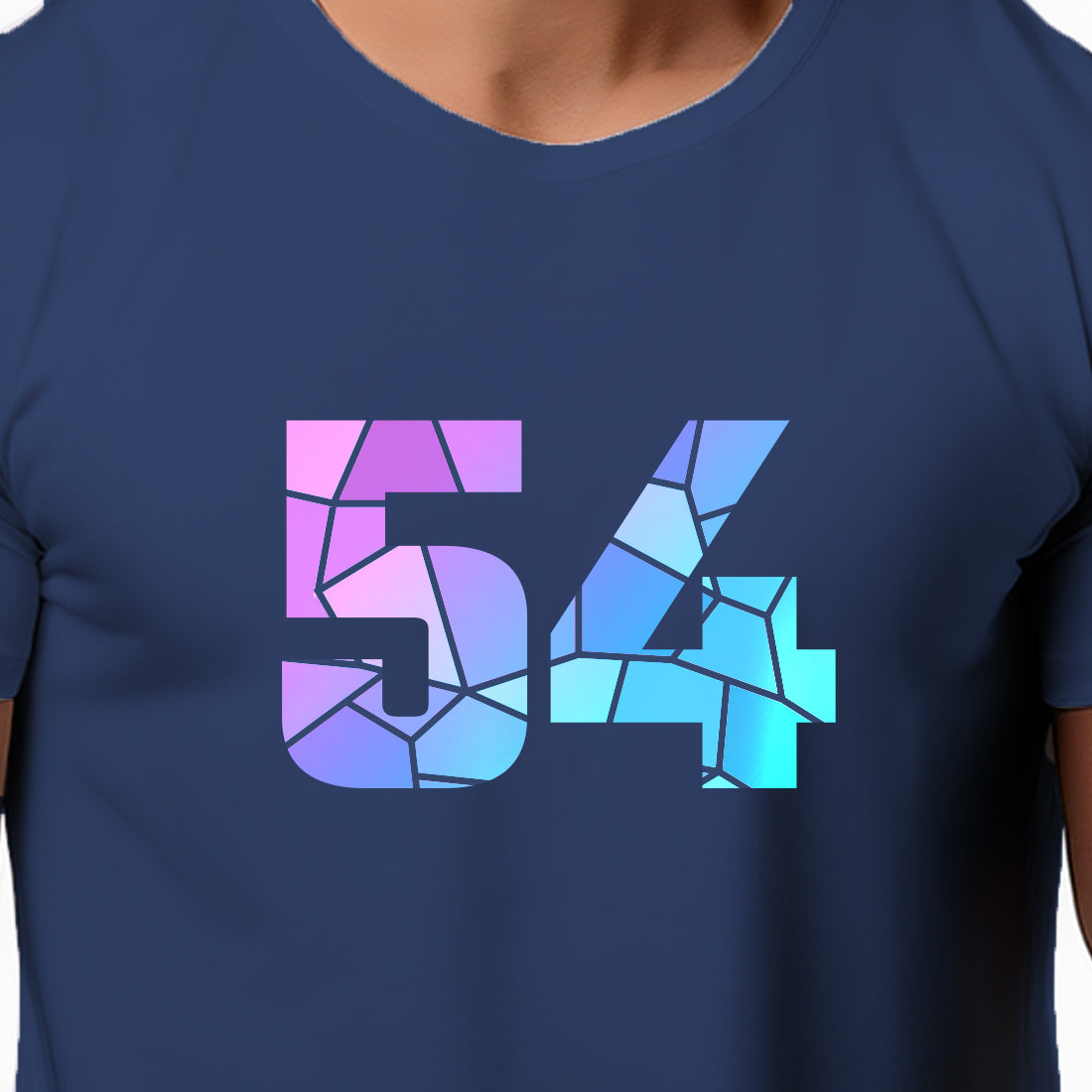 54 Number Men Unisex T-Shirt (Navy Blue)