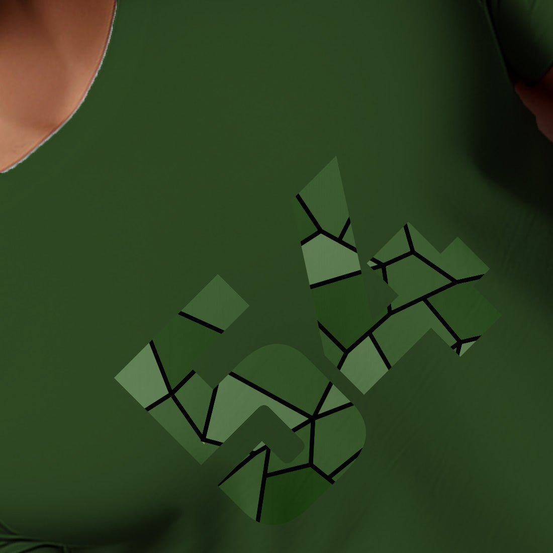 54 Number Men Unisex T-Shirt (Olive Green)