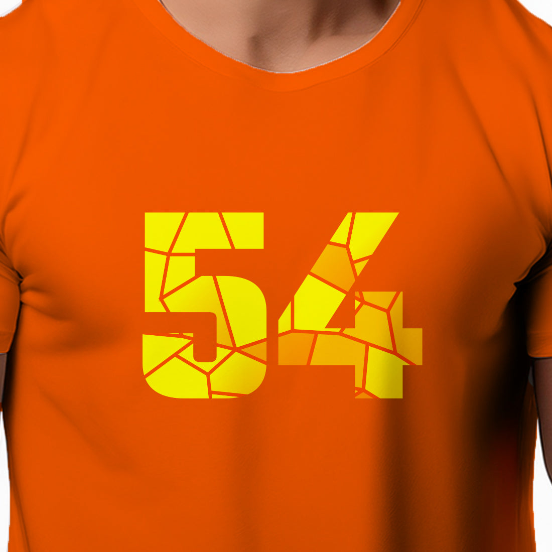 54 Number Men Unisex T-Shirt (Orange)