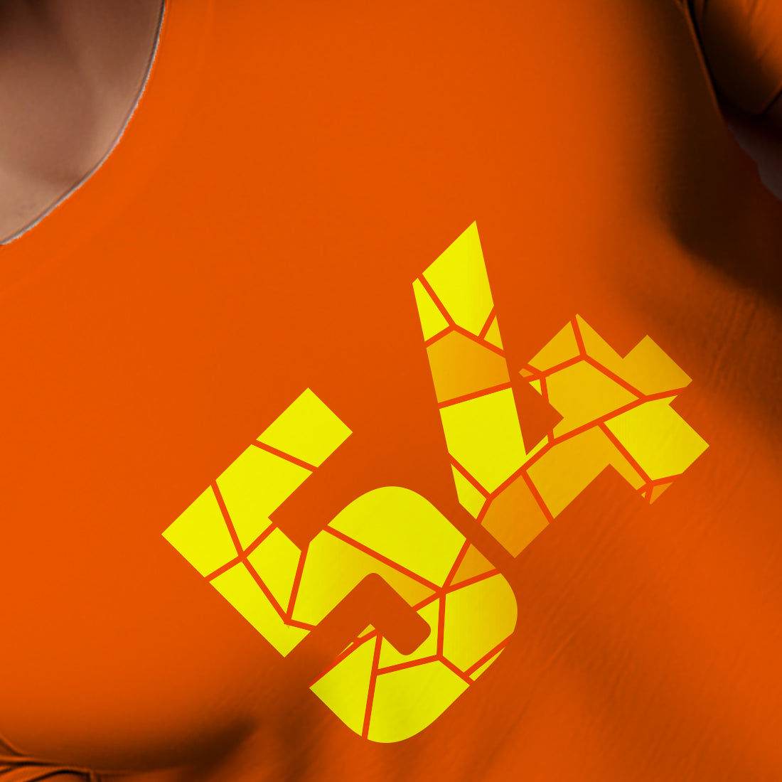 54 Number Men Unisex T-Shirt (Orange)