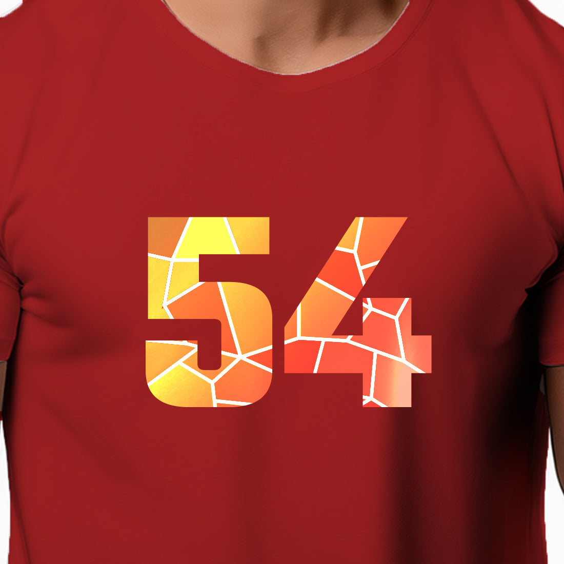 54 Number Men Unisex T-Shirt (Red)
