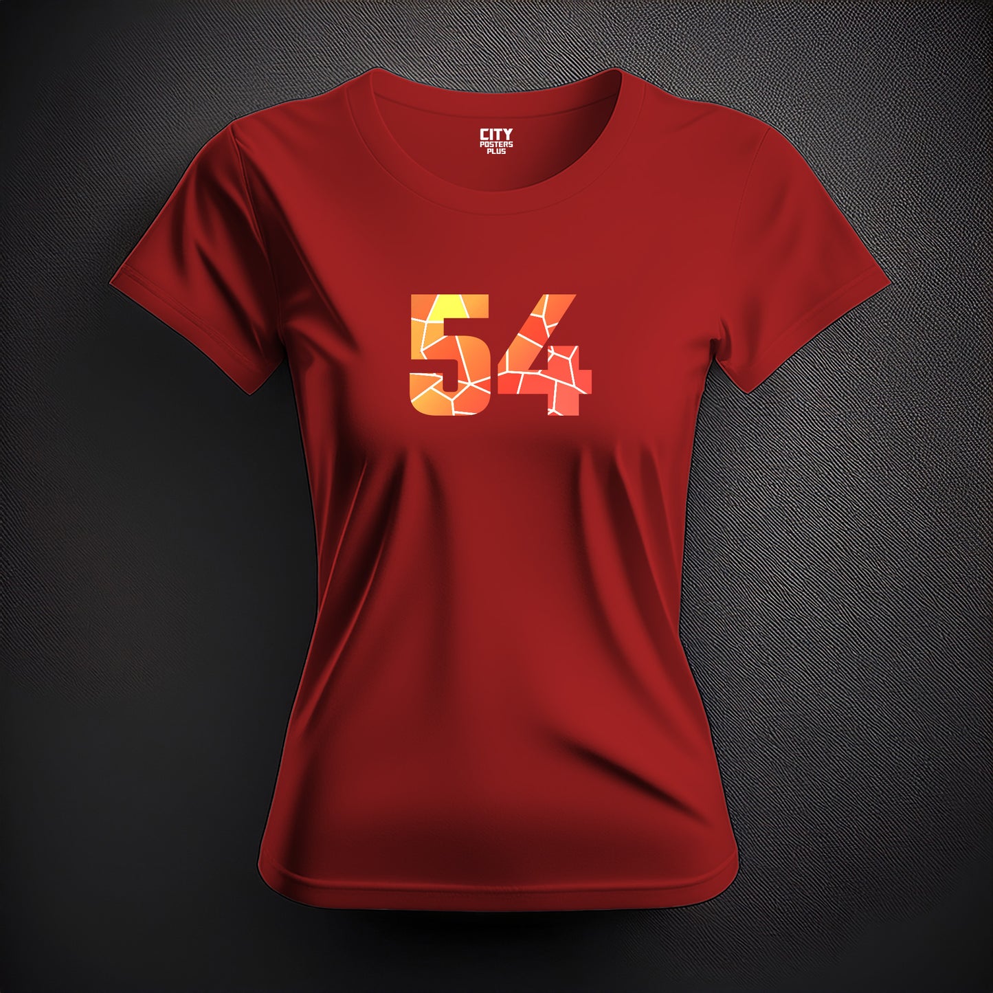 54 Number Women T-Shirt (Red)
