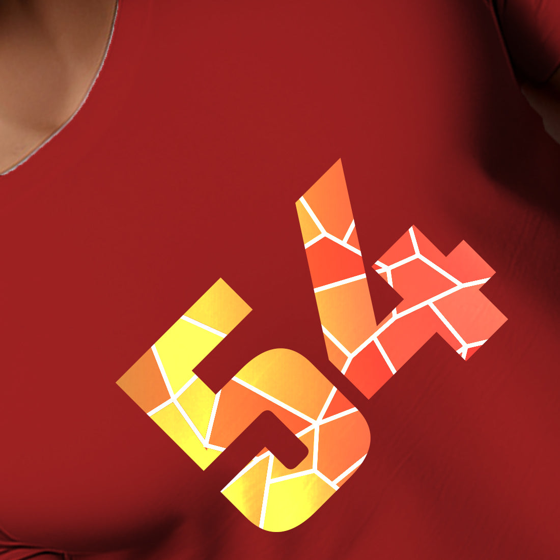 54 Number Men Unisex T-Shirt (Red)