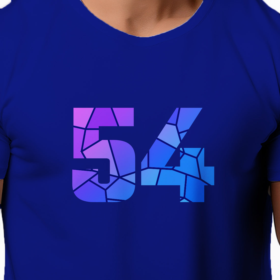 54 Number Men Unisex T-Shirt (Royal Blue)