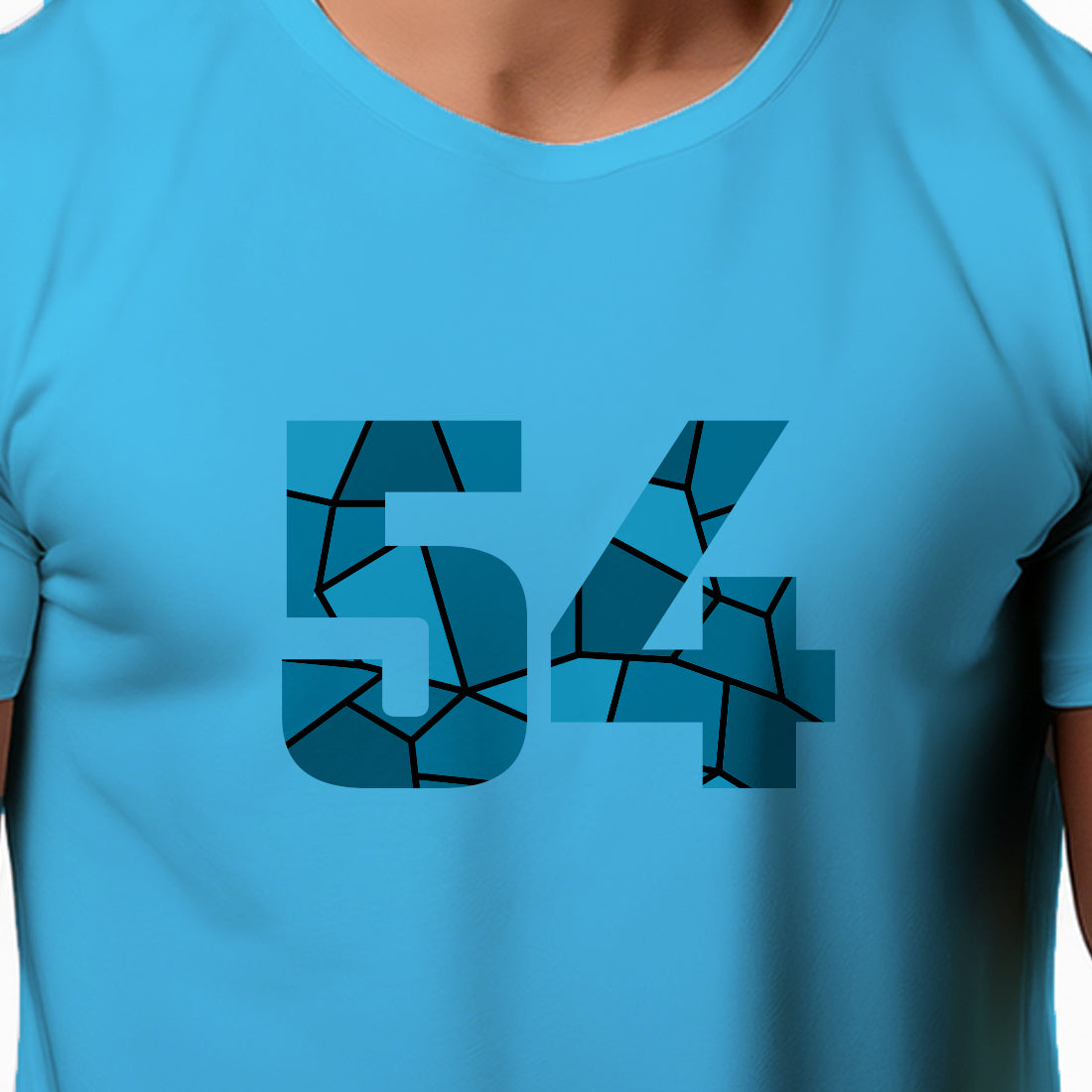 54 Number Men Unisex T-Shirt (Sky Blue)