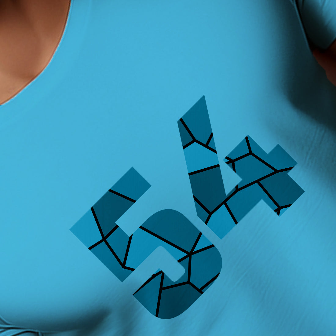 54 Number Men Unisex T-Shirt (Sky Blue)