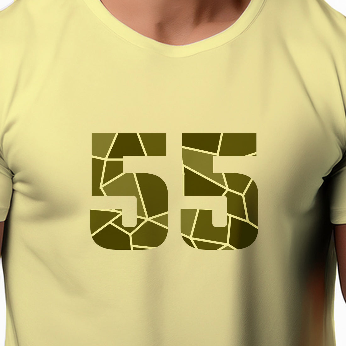 55 Number Men Unisex T-Shirt (Butter Yellow)