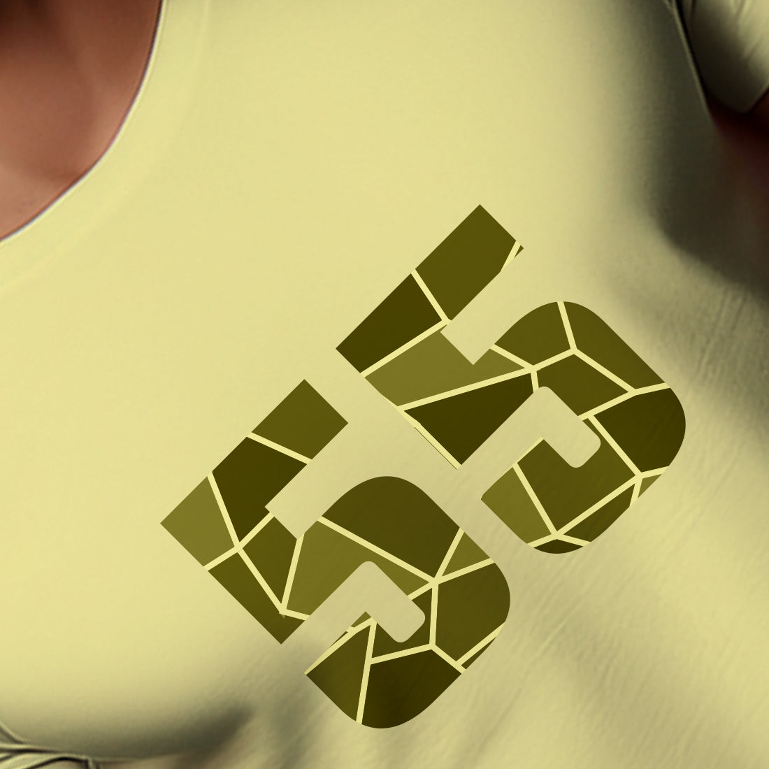 55 Number Men Unisex T-Shirt (Butter Yellow)