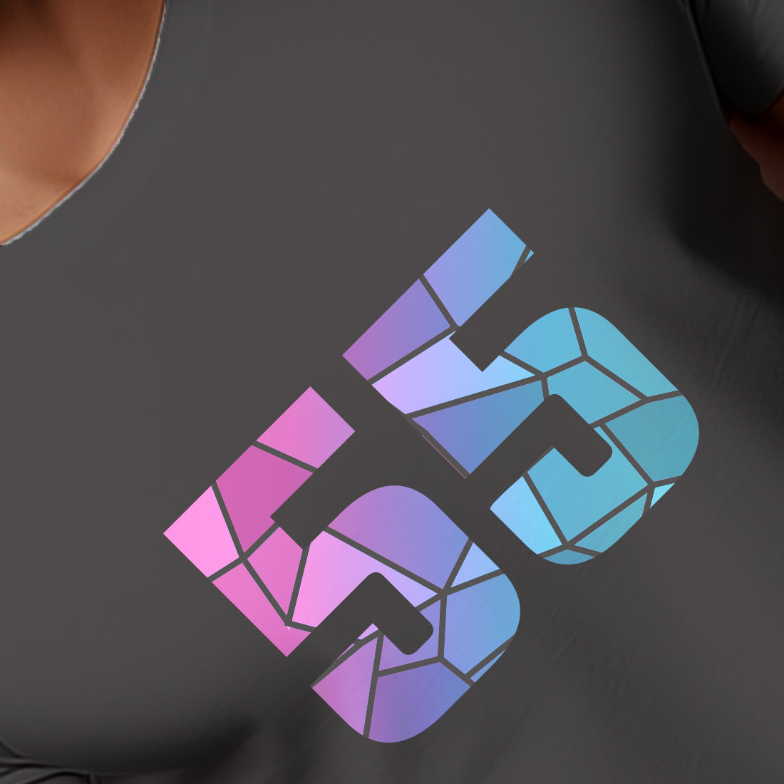 55 Number Men Unisex T-Shirt (Charcoal Grey)
