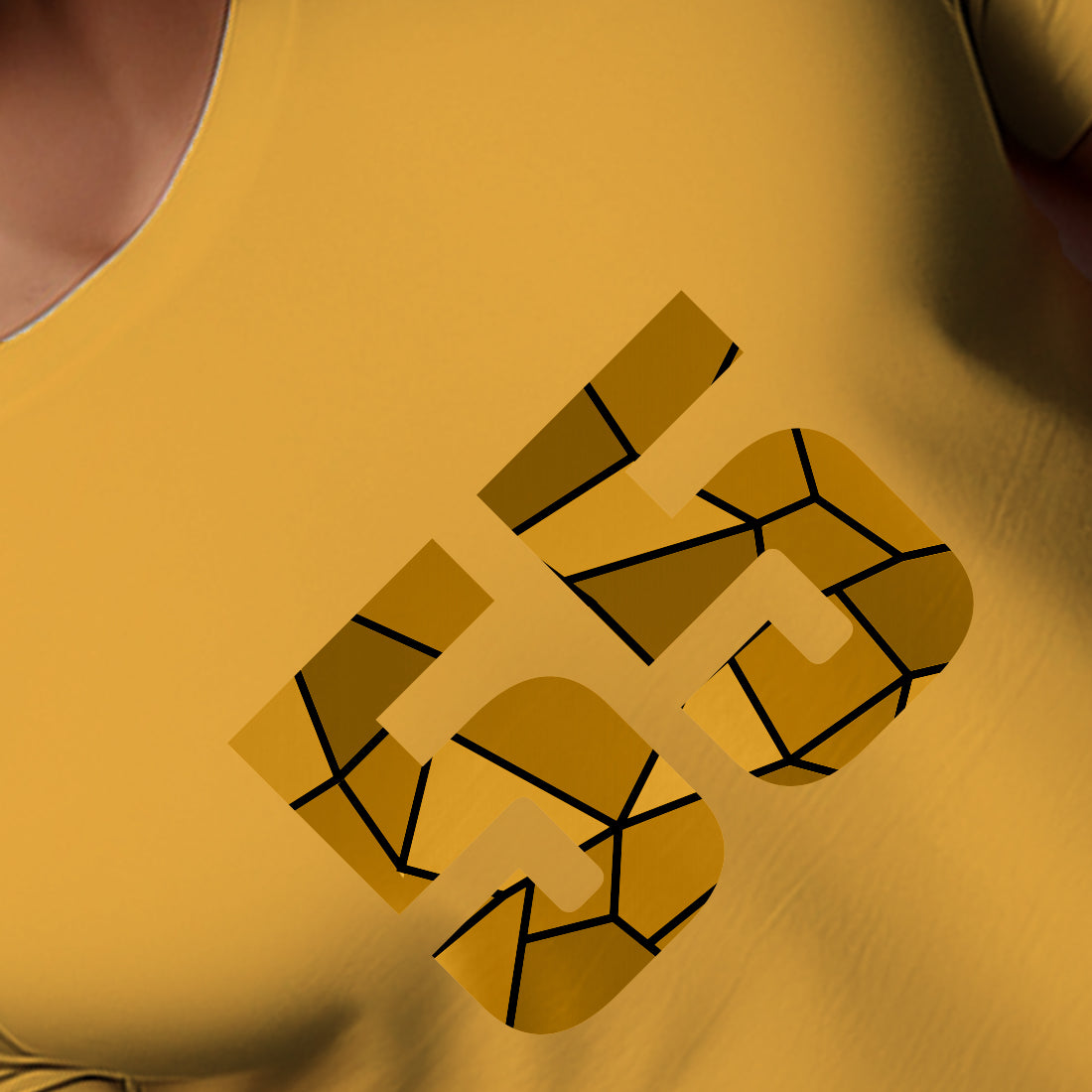 55 Number Men Unisex T-Shirt (Golden Yellow)