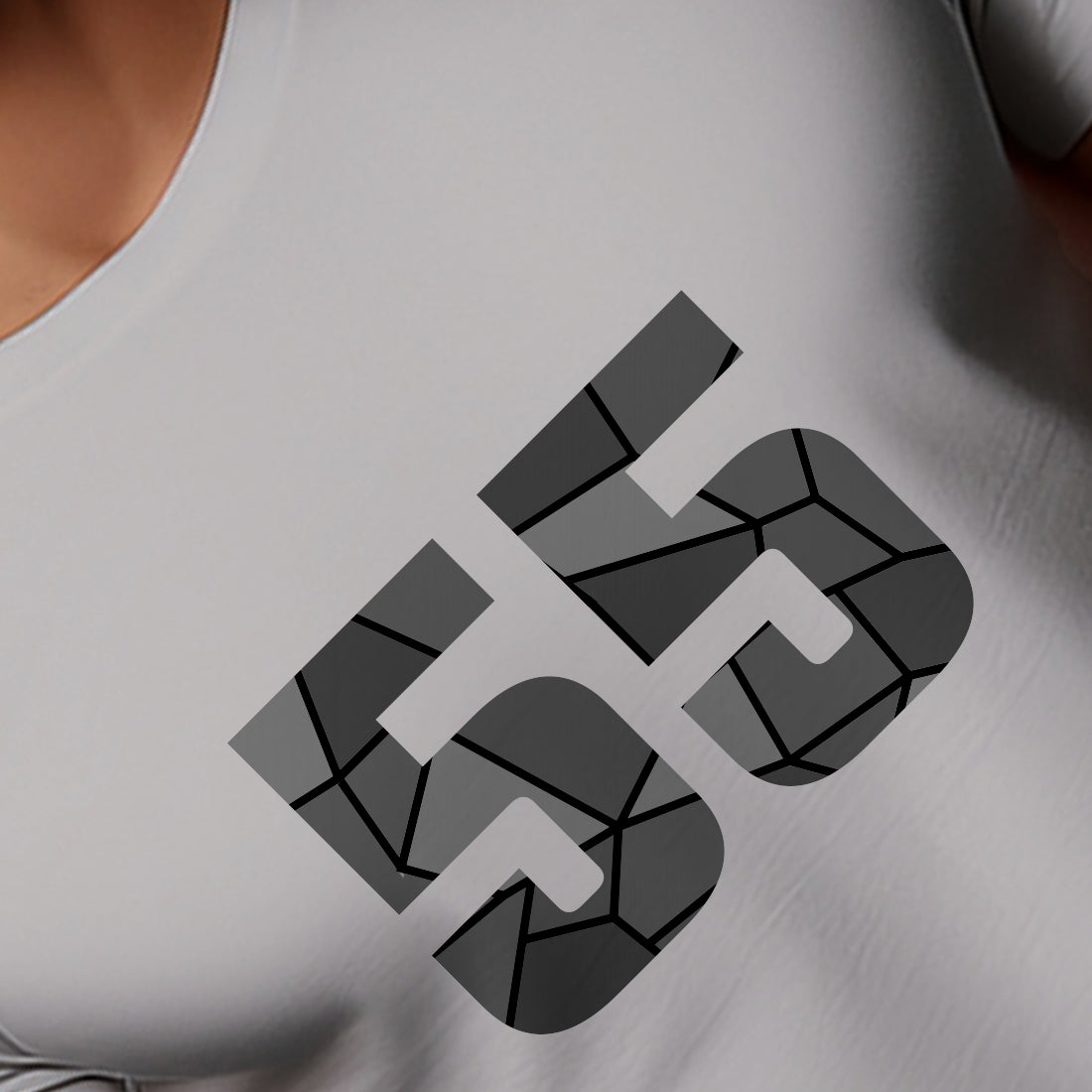 55 Number Men Unisex T-Shirt (Melange Grey)