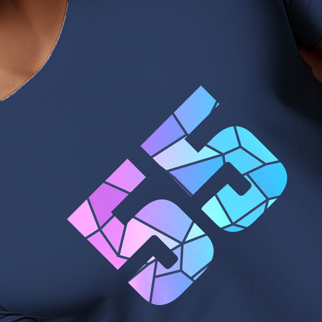 55 Number Men Unisex T-Shirt (Navy Blue)