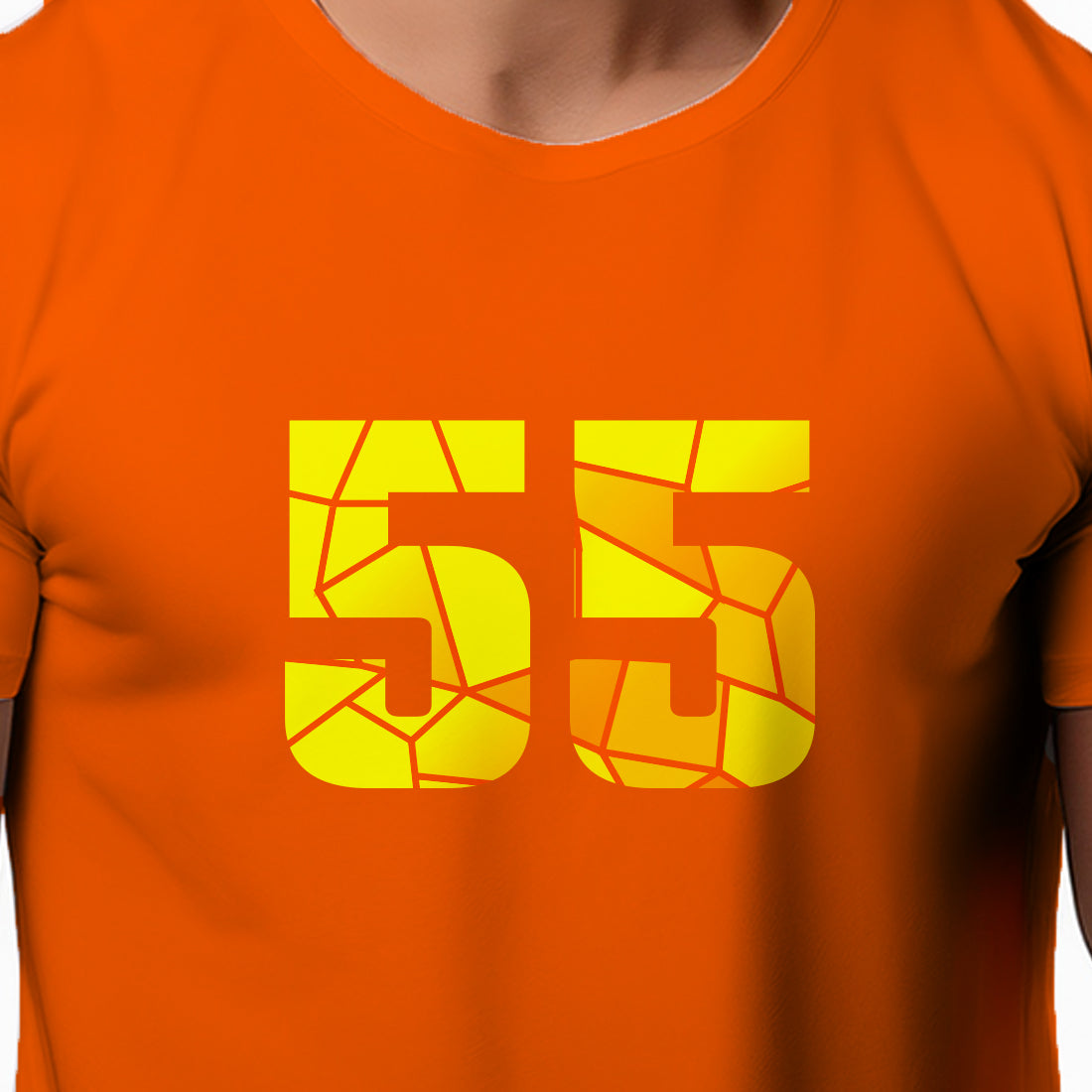 55 Number Men Unisex T-Shirt (Orange)