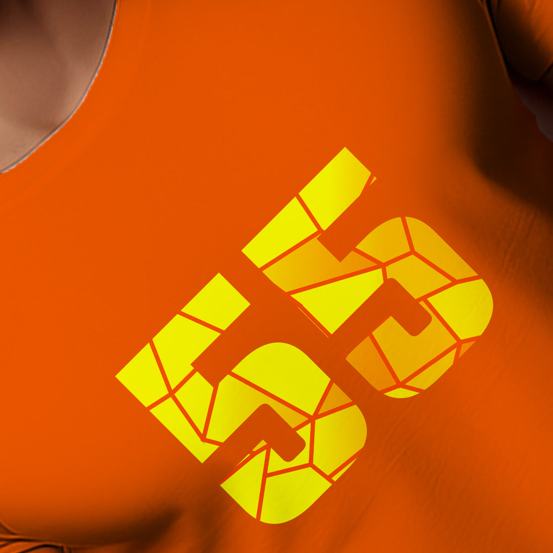 55 Number Men Unisex T-Shirt (Orange)