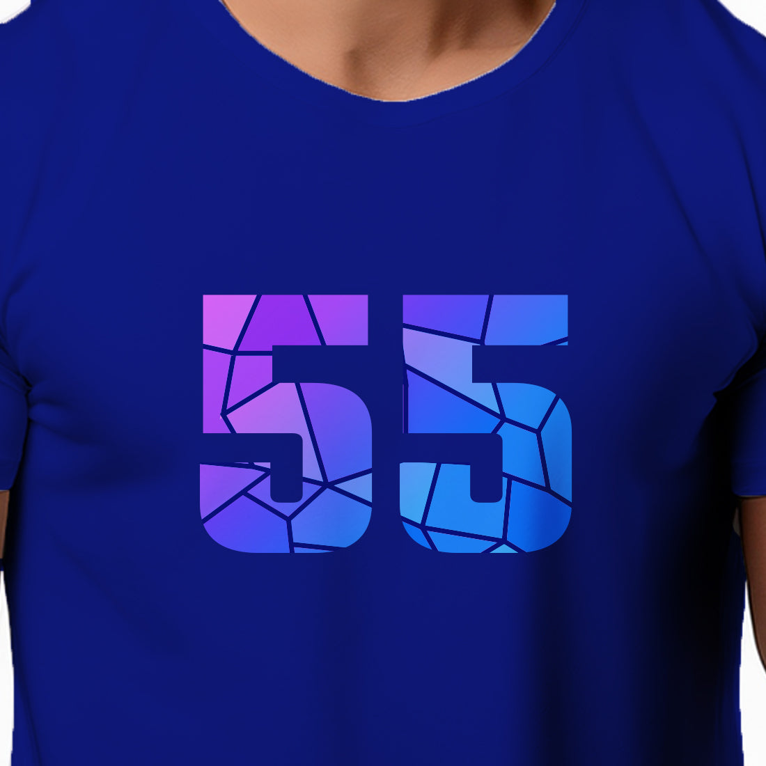 55 Number Men Unisex T-Shirt (Royal Blue)