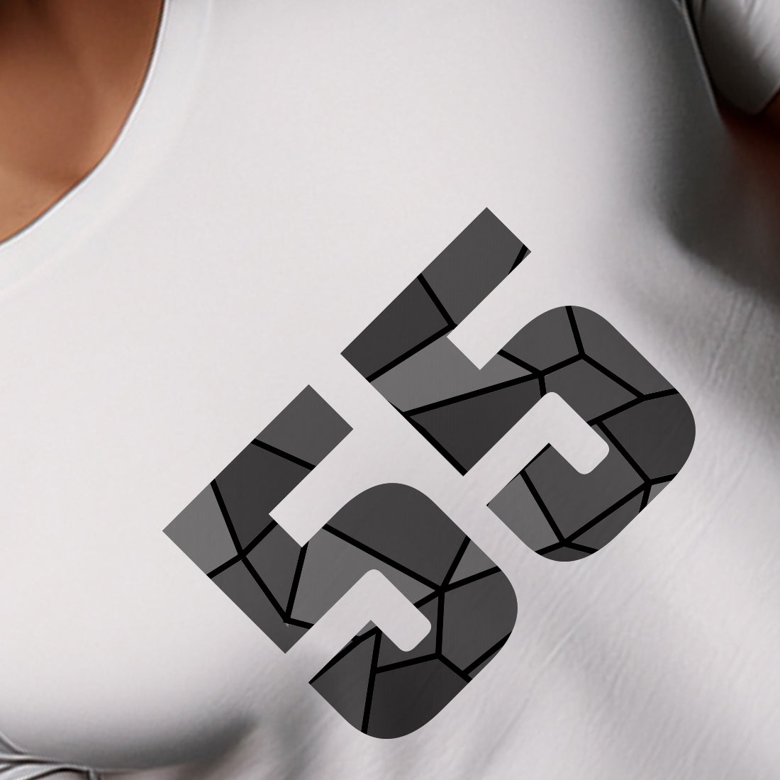 55 Number Men Unisex T-Shirt (White)