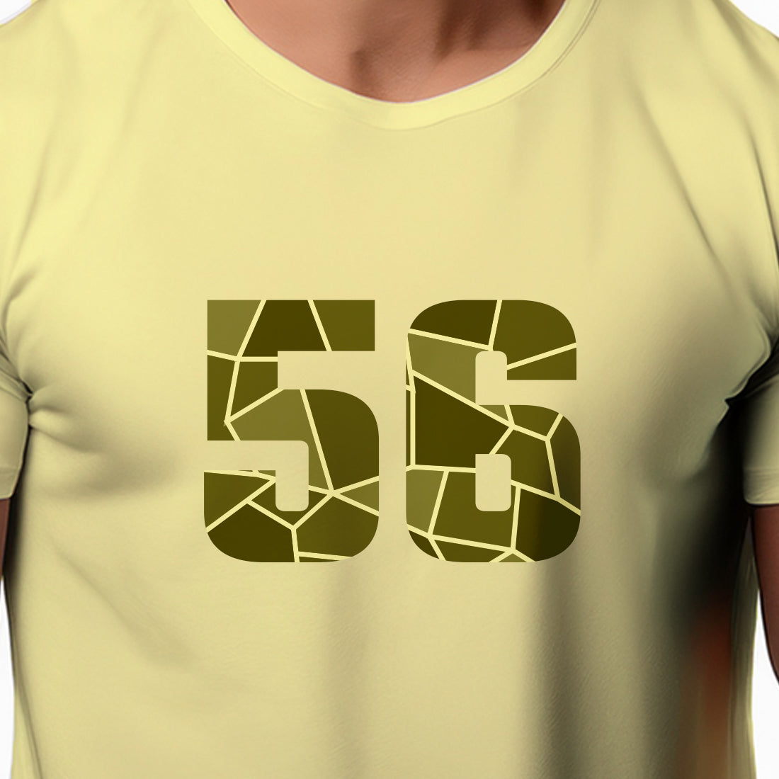 56 Number Men Unisex T-Shirt (Butter Yellow)