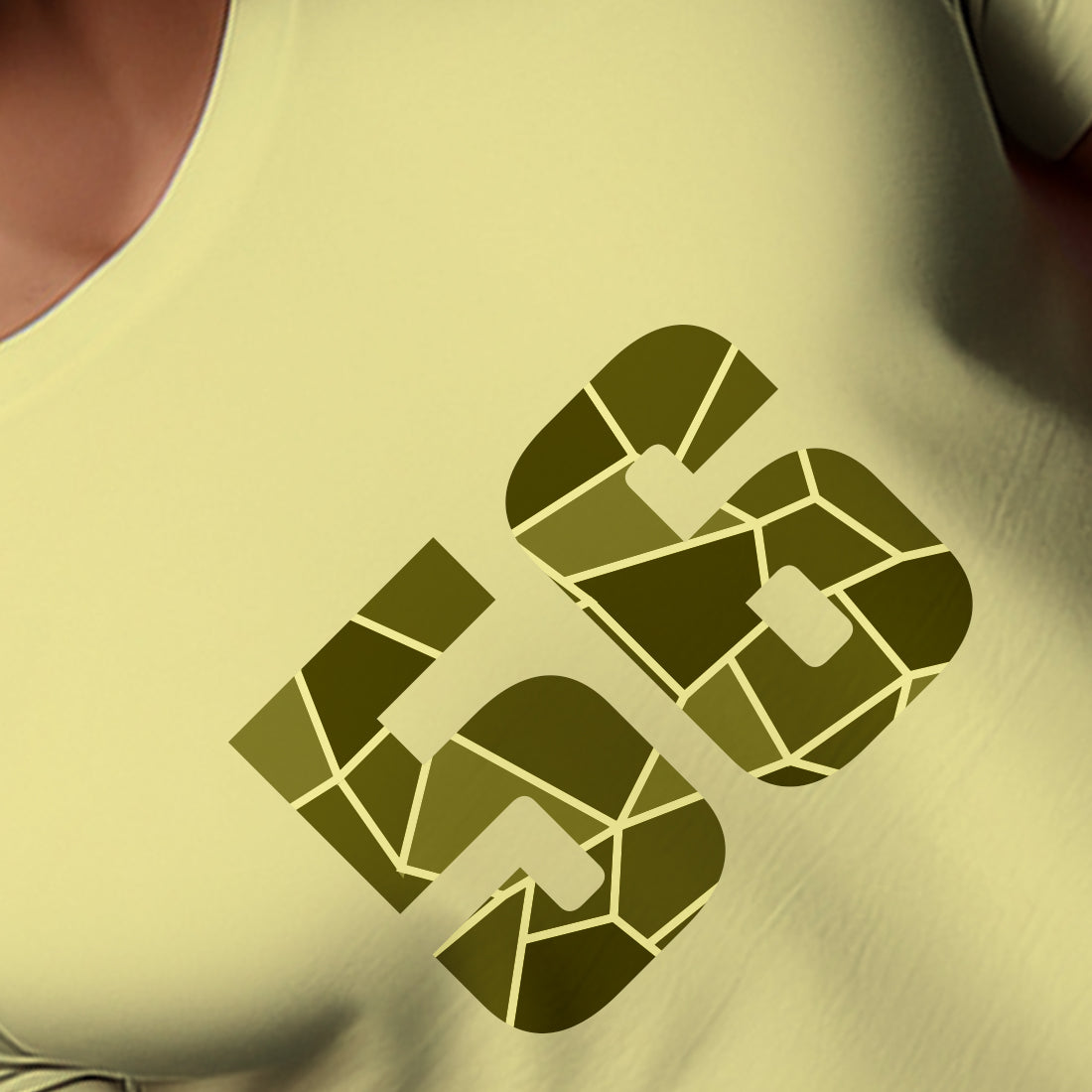 56 Number Men Unisex T-Shirt (Butter Yellow)