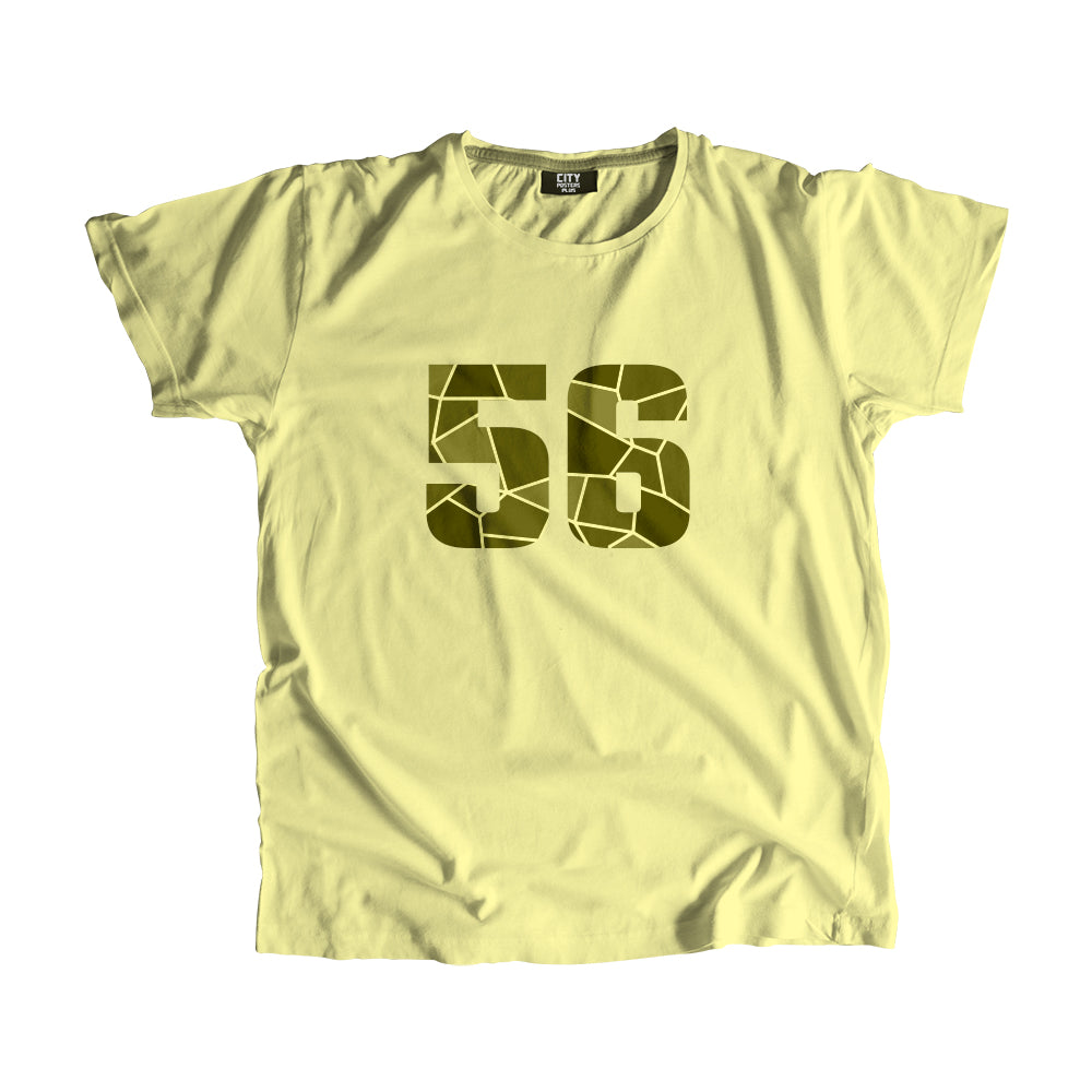 56 Number Men Unisex T-Shirt (Butter Yellow)