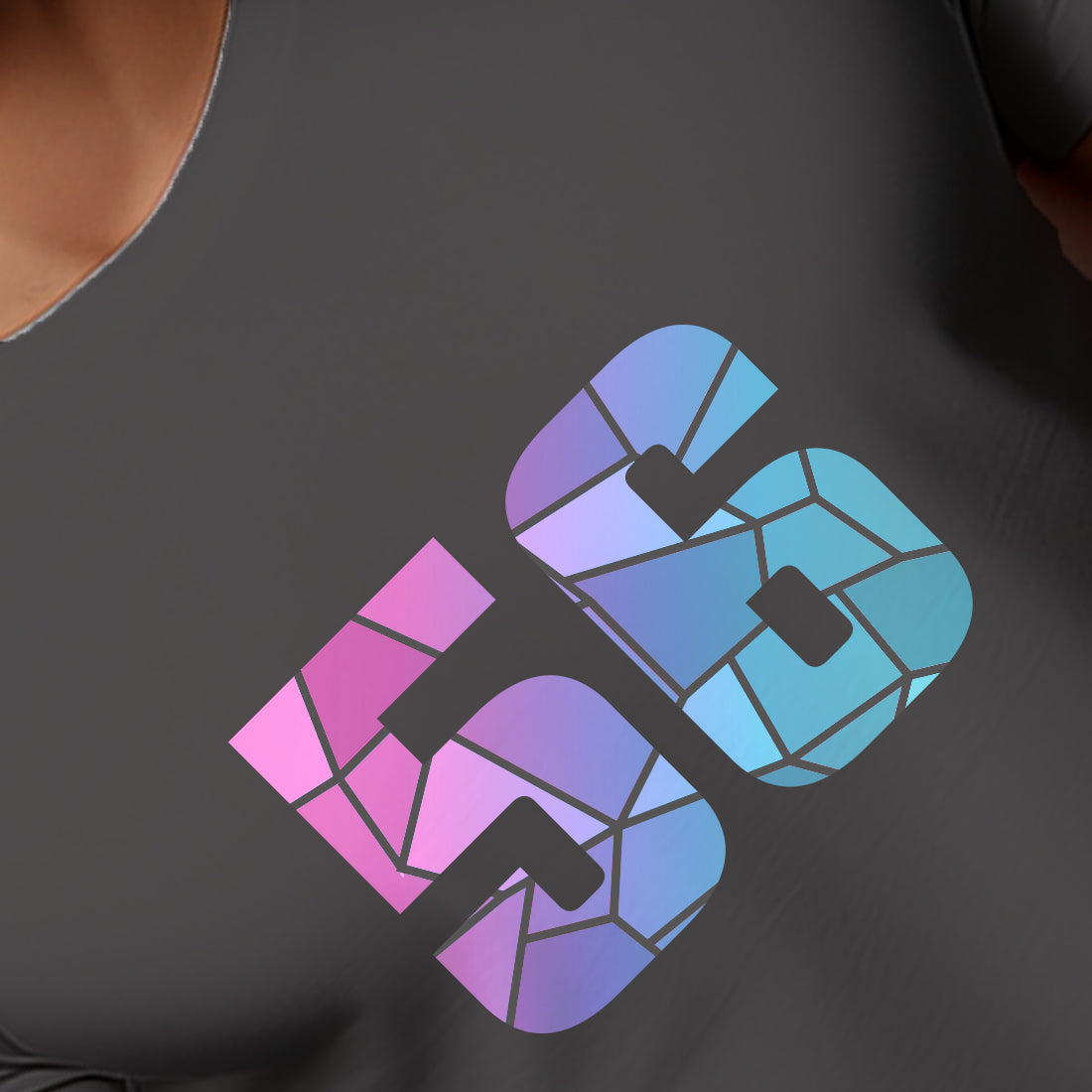 56 Number Men Unisex T-Shirt (Charcoal Grey)