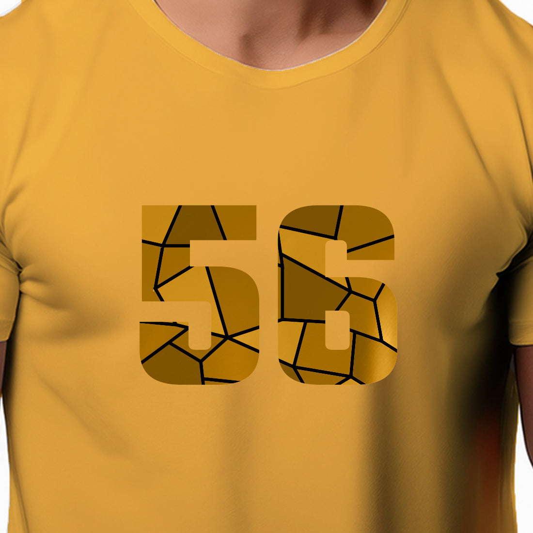 56 Number Men Unisex T-Shirt (Golden Yellow)