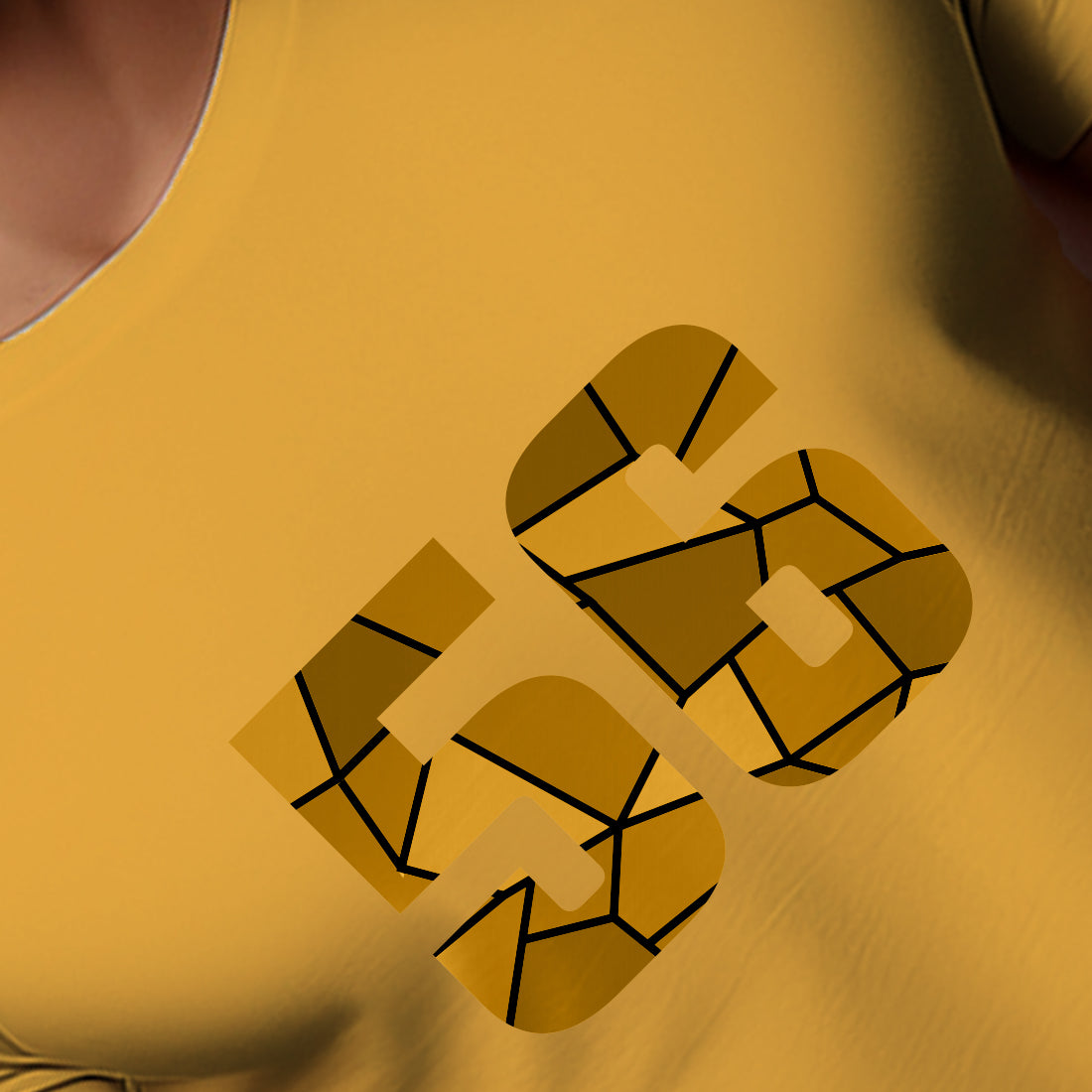 56 Number Men Unisex T-Shirt (Golden Yellow)