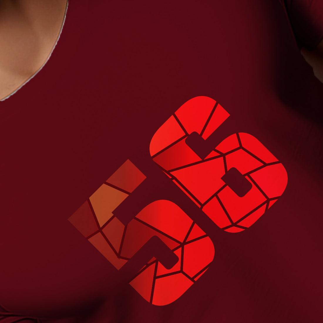 56 Number Men Unisex T-Shirt (Maroon)