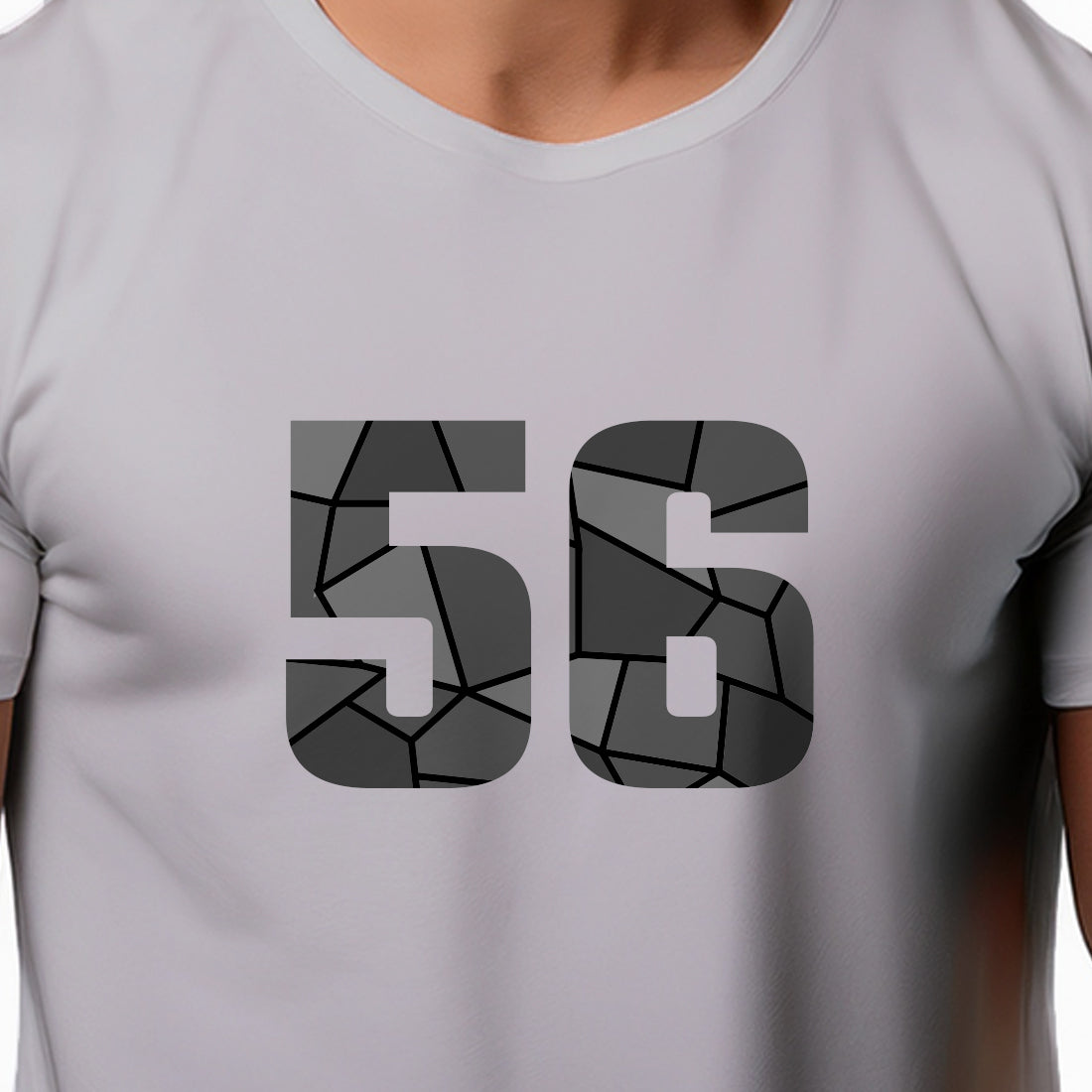 56 Number Men Unisex T-Shirt (Melange Grey)