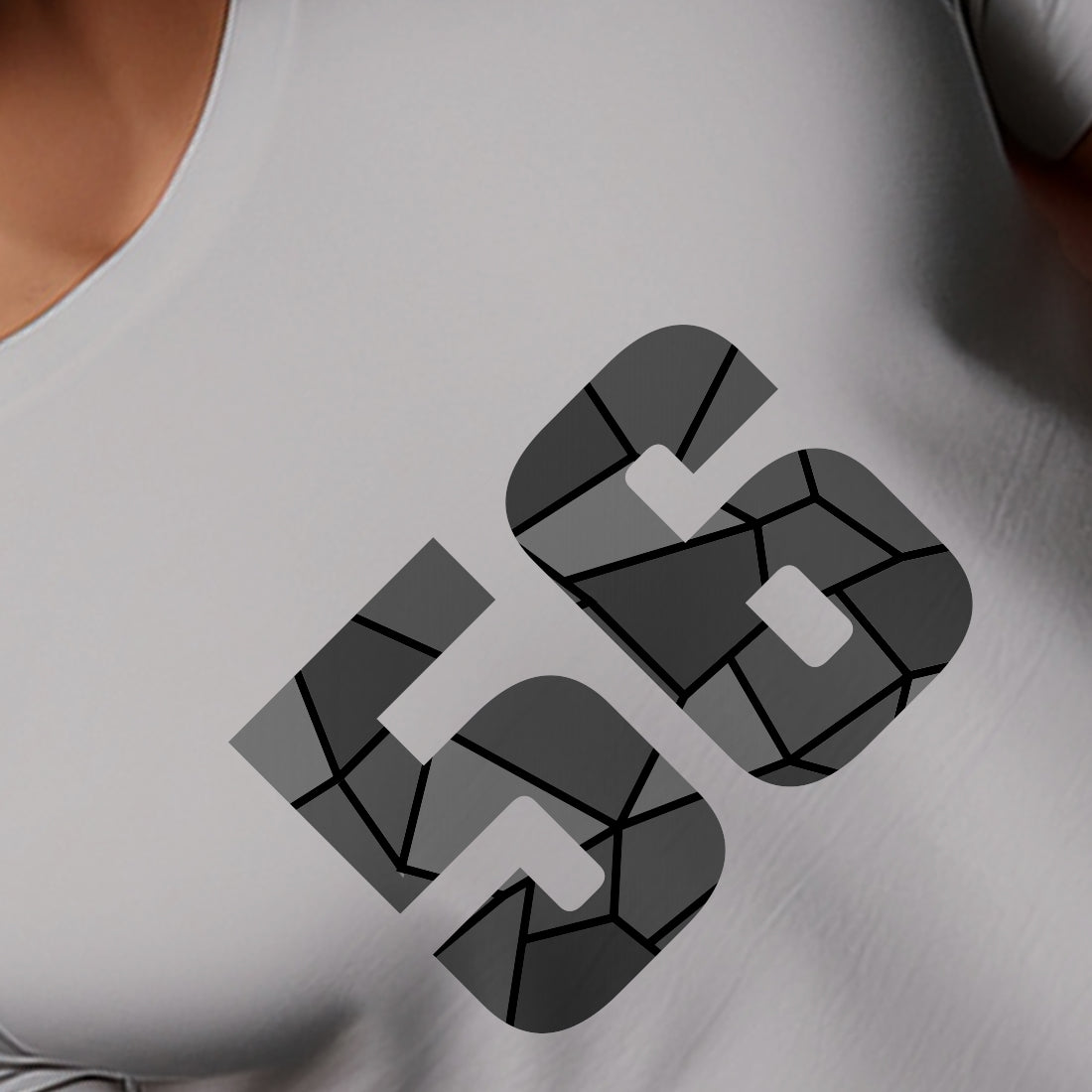 56 Number Men Unisex T-Shirt (Melange Grey)