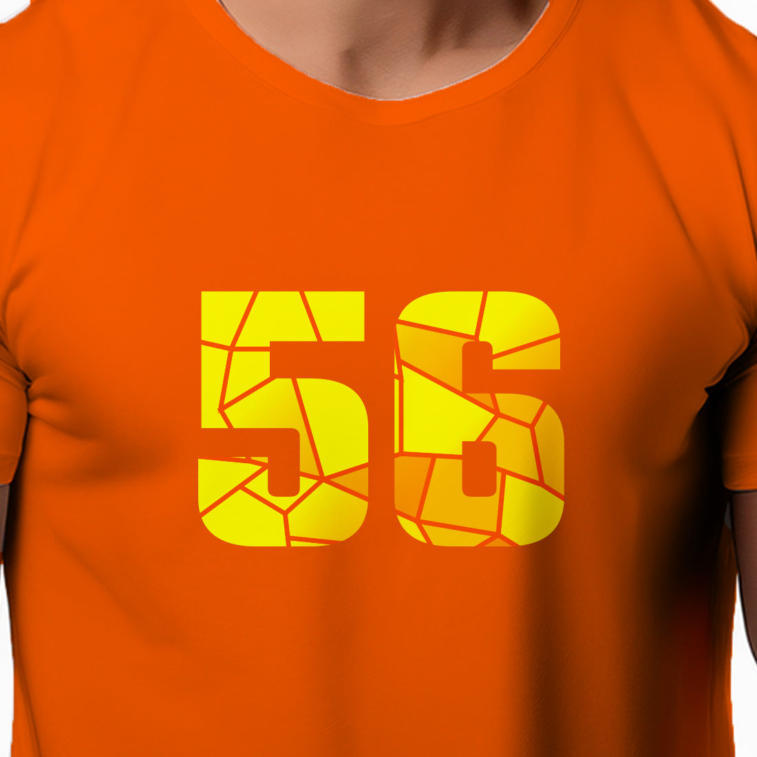 56 Number Men Unisex T-Shirt (Orange)