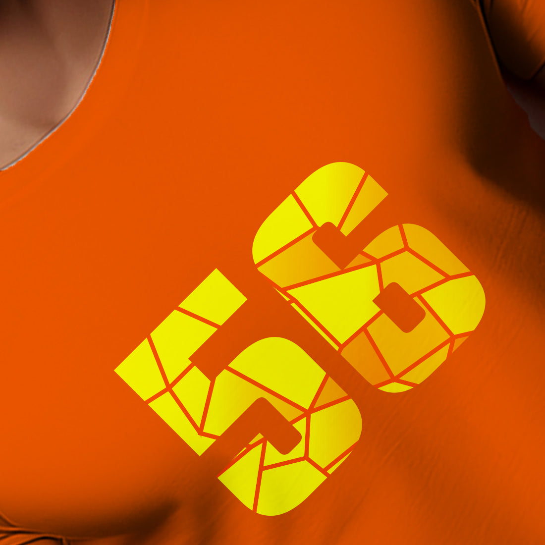 56 Number Men Unisex T-Shirt (Orange)