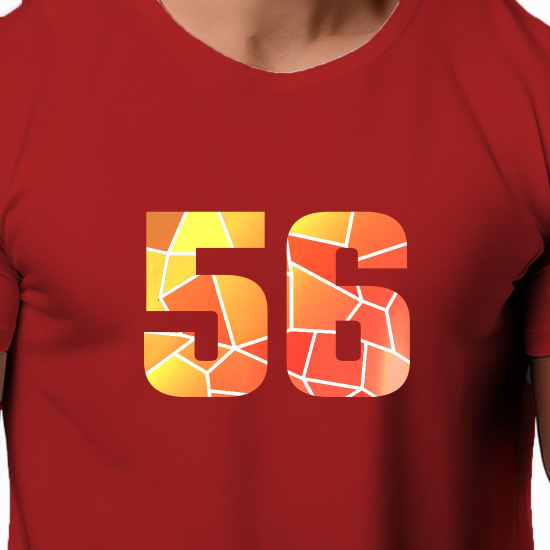 56 Number Men Unisex T-Shirt (Red)