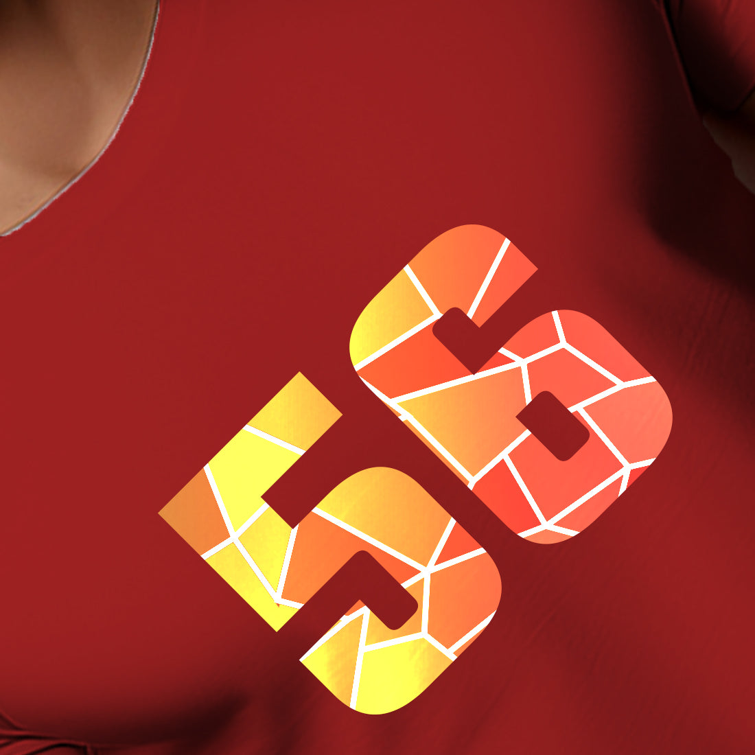56 Number Men Unisex T-Shirt (Red)