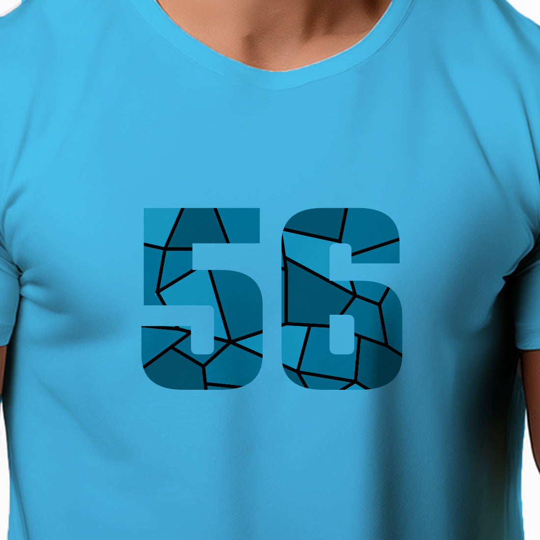 56 Number Men Unisex T-Shirt (Sky Blue)