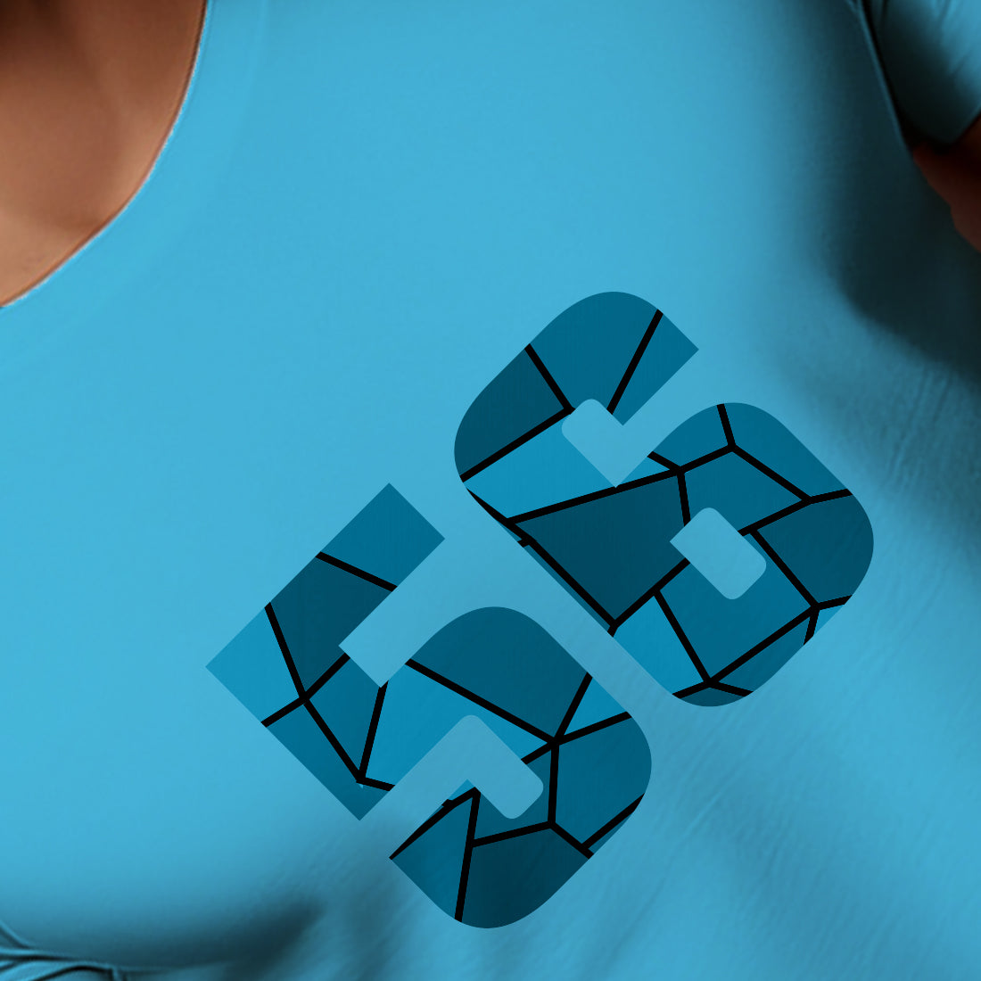 56 Number Men Unisex T-Shirt (Sky Blue)