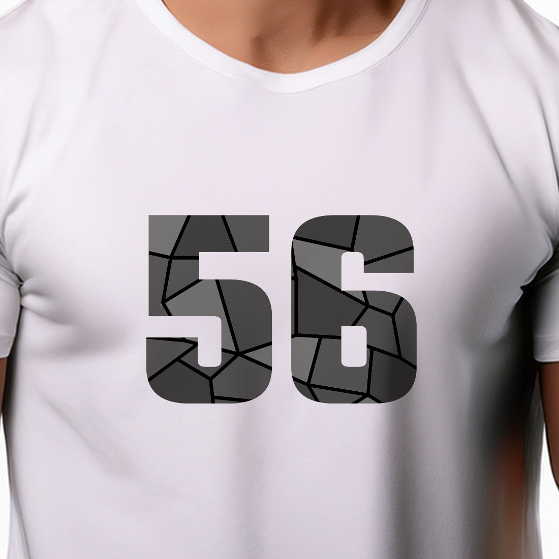 56 Number Men Unisex T-Shirt (White)