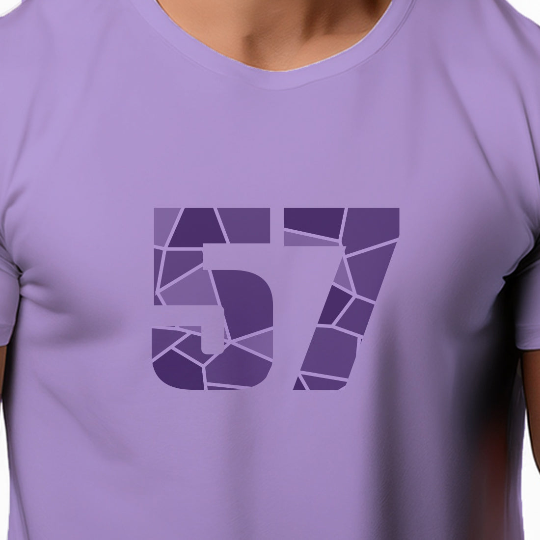 57 Number Men Unisex T-Shirt (Iris Lavender)
