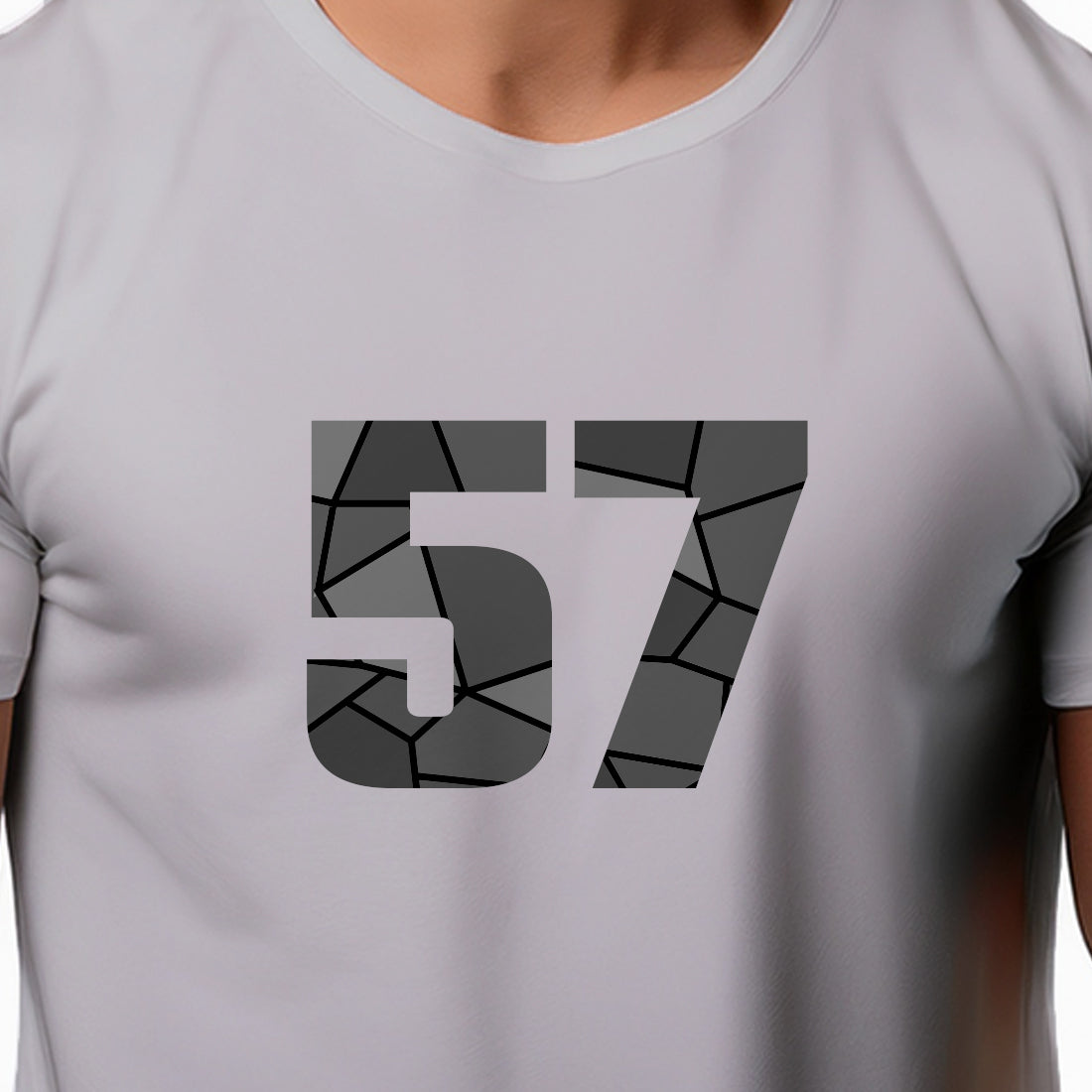 57 Number Men Unisex T-Shirt (Melange Grey)