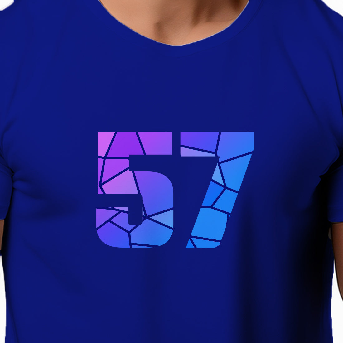 57 Number Men Unisex T-Shirt (Royal Blue)
