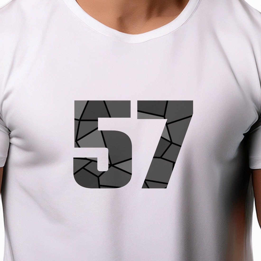 57 Number Men Unisex T-Shirt (White)