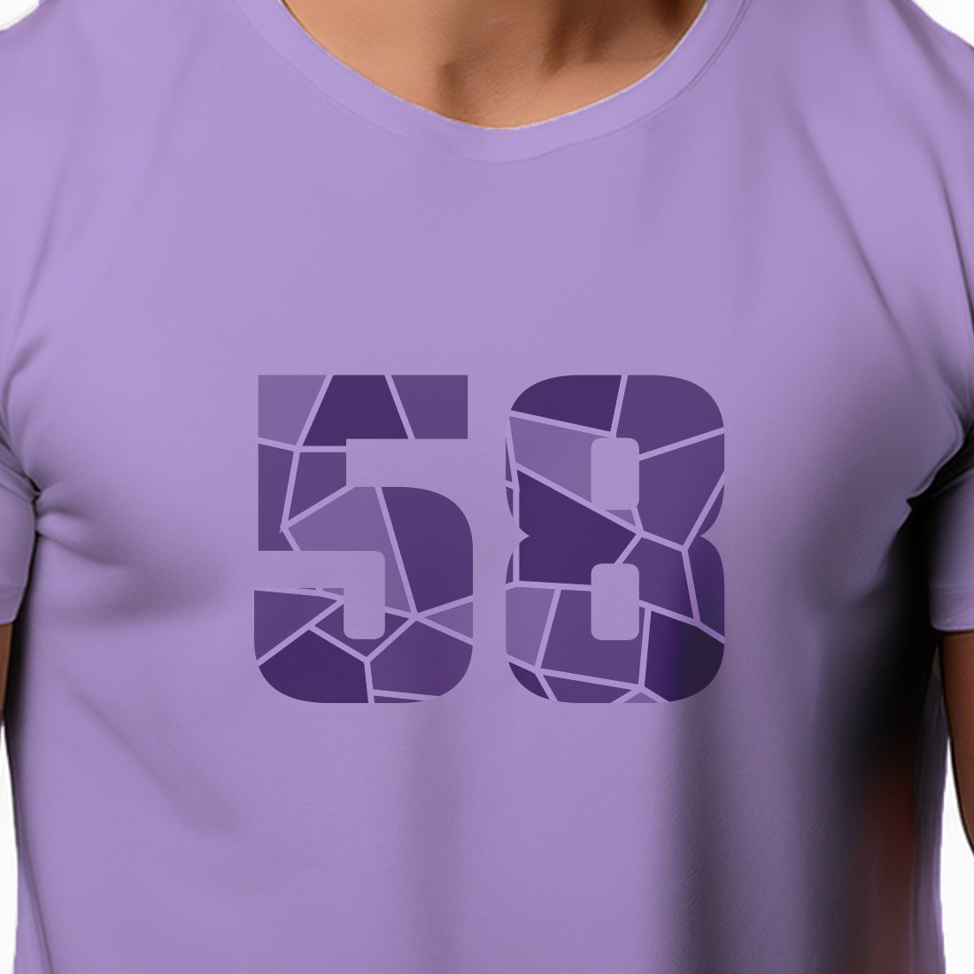 58 Number Men Unisex T-Shirt (Iris Lavender)