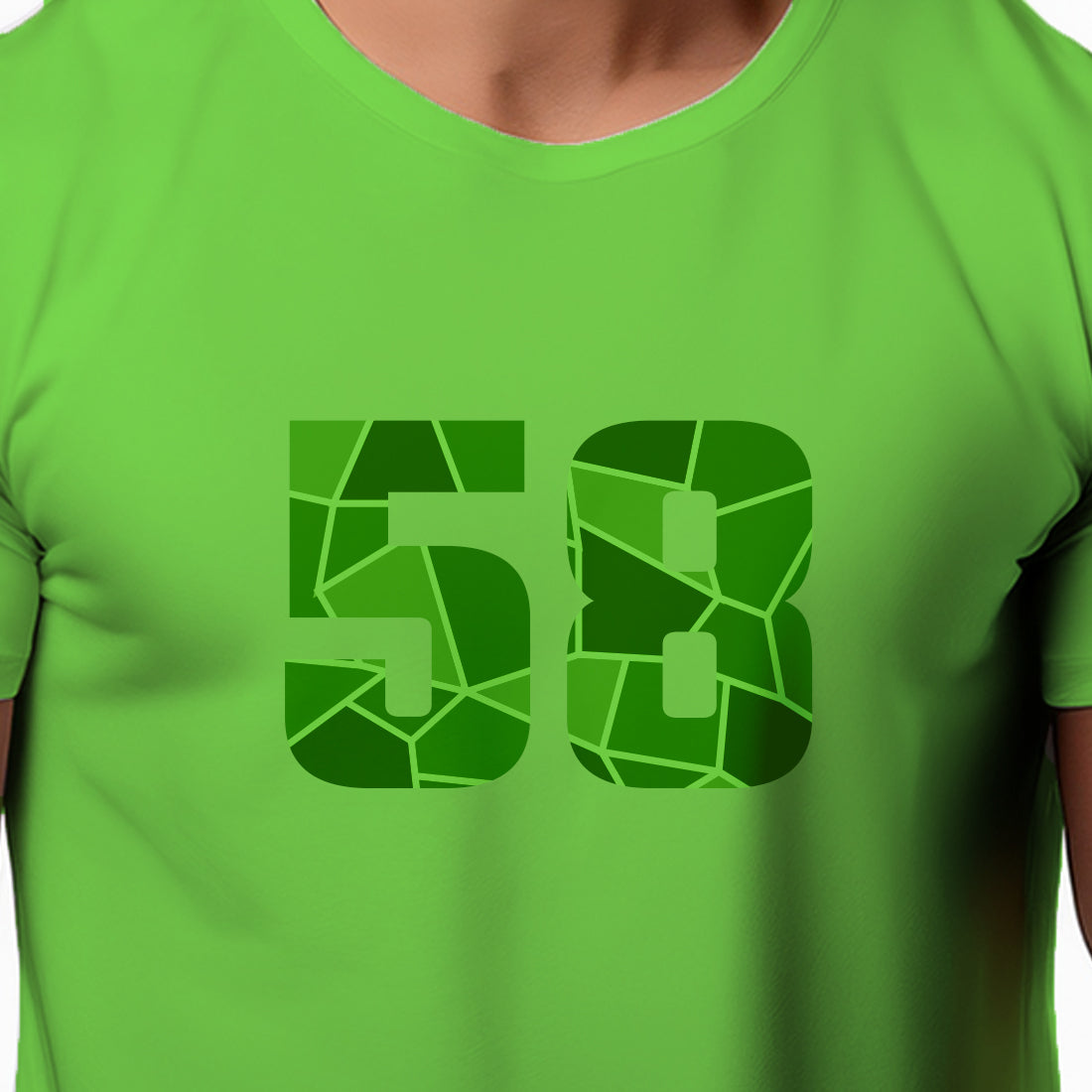 58 Number Men Unisex T-Shirt (Liril Green)