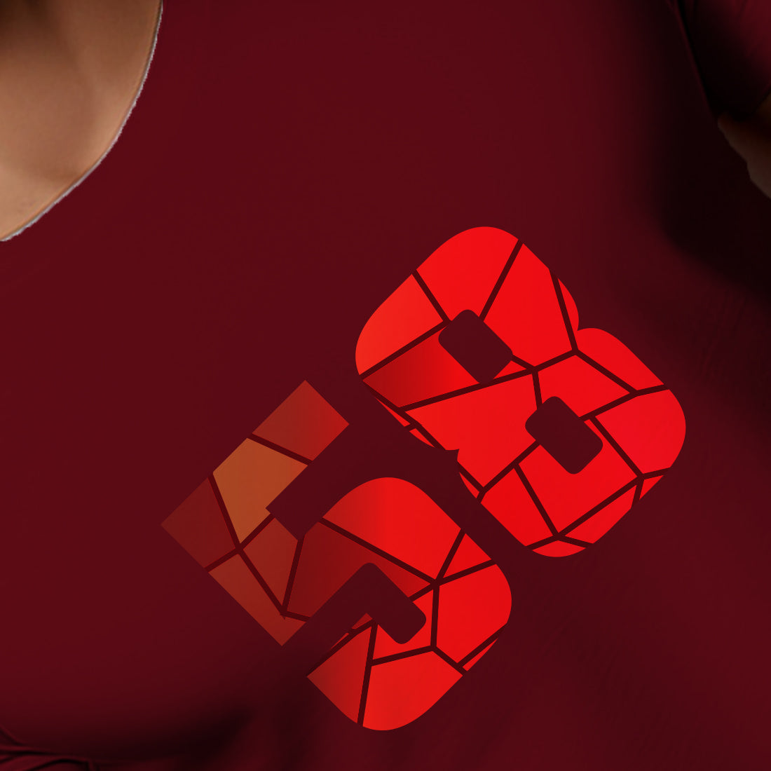 58 Number Men Unisex T-Shirt (Maroon)